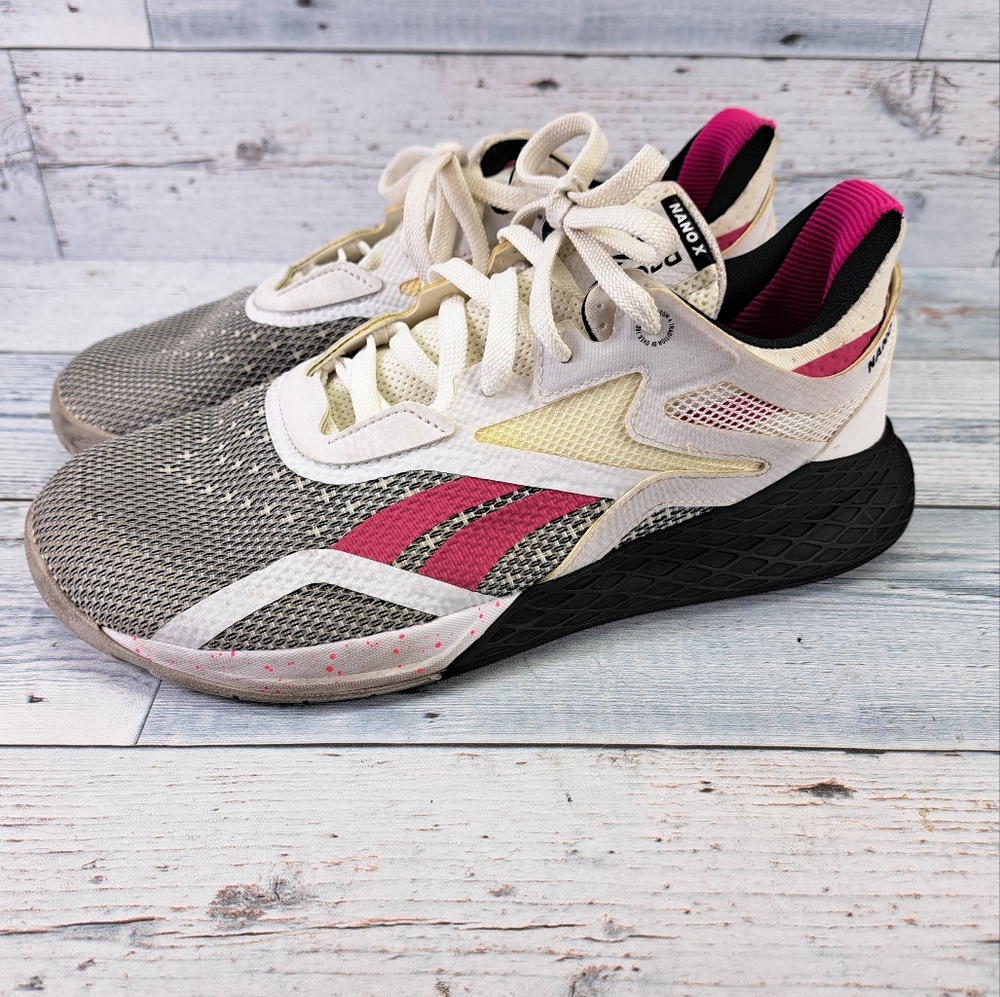 Reebok Nano X Women's 8.5 CrossFit Training Shoes White Pink FV6769